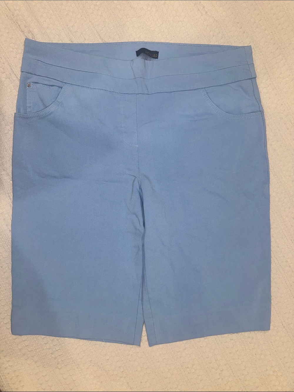 Renuar Light Blue Pull-On Bermuda Shorts